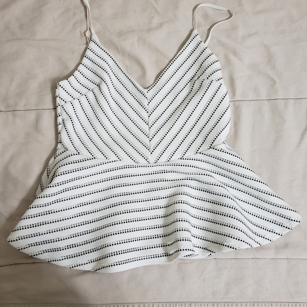Small/Medium Black and White Striped Top